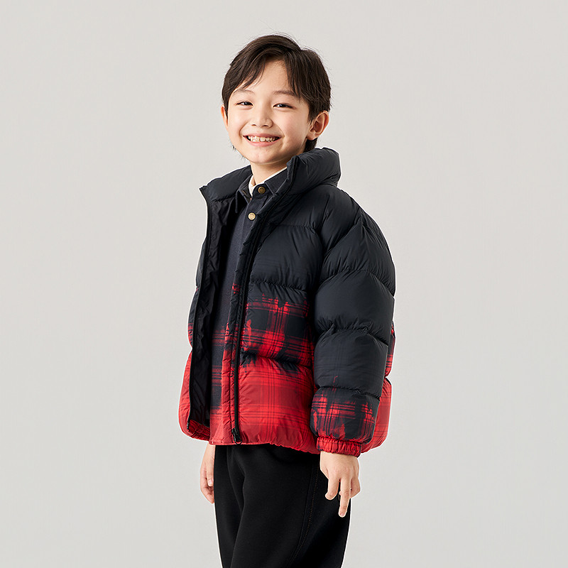 Mitti25冬季新款儿童羽绒服男童立领短款渐变上衣中大童保暖外套,淘宝优惠券,粉丝福利购,淘宝优惠卷