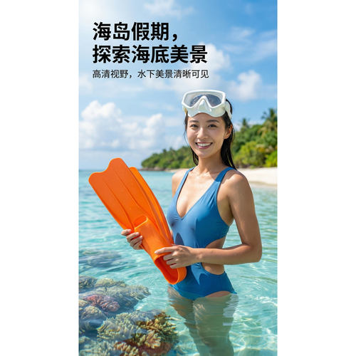 高清大框泳镜护鼻一体防水近视潜水镜男女儿童游泳眼镜罩鼻子装备 - 图1