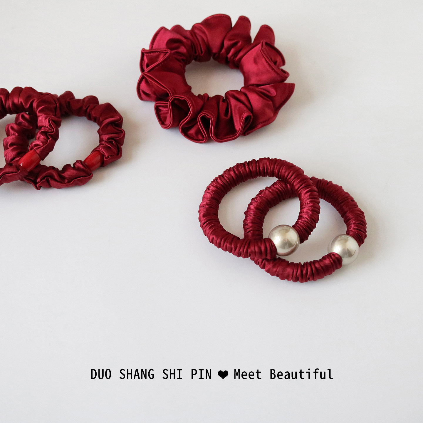 新年红喜庆缎面小肠发圈女蝴蝶结珍珠头绳高级感牛奶丝本命年发绳,淘宝优惠券,粉丝福利购,淘宝优惠卷