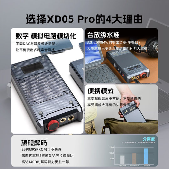 xDuoo乂度 XD05 Pro旗舰蓝牙HiFi便携平衡解码耳放一体机安卓苹果