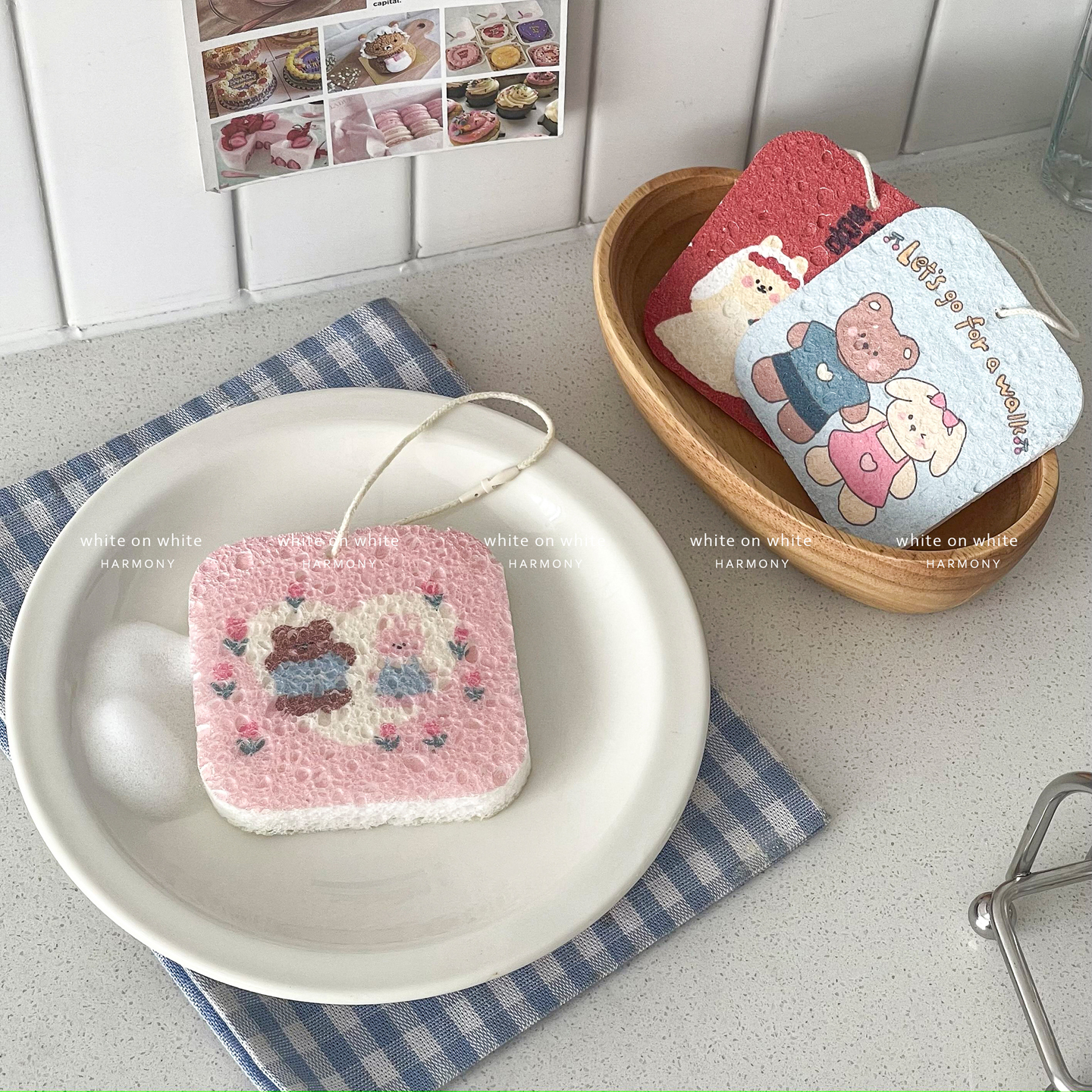 木浆棉海绵擦可爱厨房洗碗专用海绵刷锅百洁布魔力擦易清洗洗碗布 - 图0