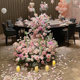 Birthday layout, simulated waterfall table flowers, light luxury living room table decorations, fake bouquets, indoor floral arrangements