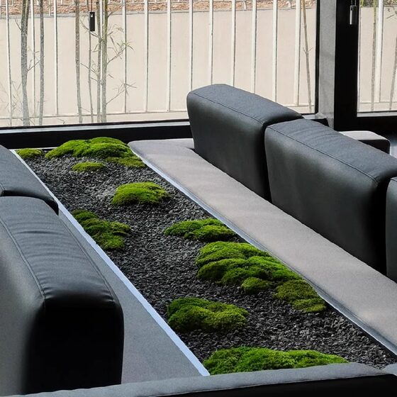 Simulated green plants, high-end light luxury Internet celebrity, platform landscaping, soft decoration, hotel dry landscape entrance hall combination moss