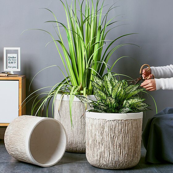 Light luxury and high-end square magnesium clay flowerpot