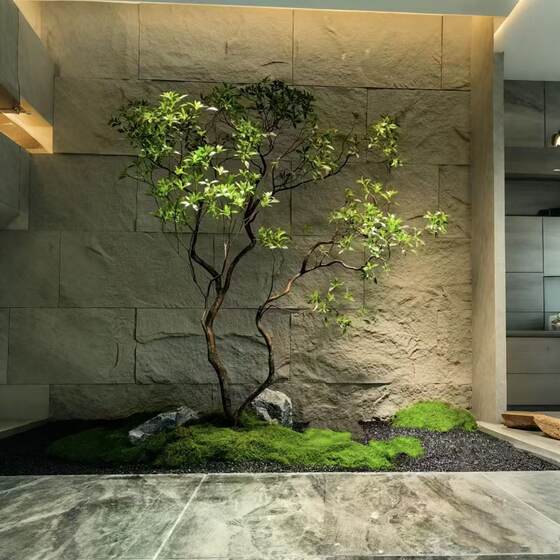 High-end simulated horse drunken wood window landscaping plants, indoor bionic green plants, decorative trees, large artificial trees, simple landscape