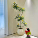 Golden tree simulated green plant high-end light luxury bionic flower living room large indoor potted ornaments decorative tree fake plant