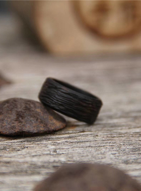 上觉手作戒指原创紫光檀木质包邮