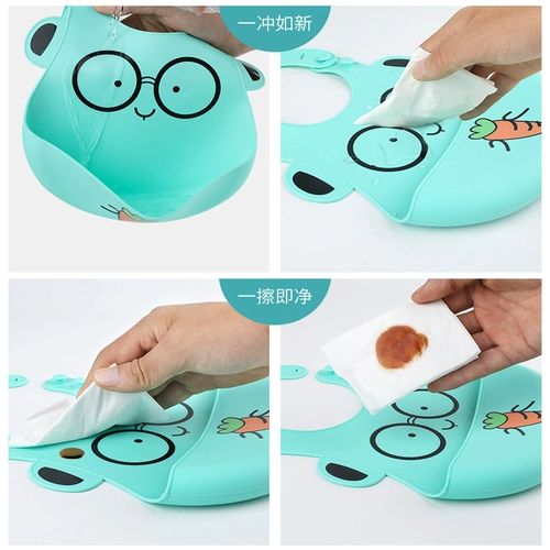 Детский силиконовый летний водонепроницаемый нагрудник для еды, слюнявчик, с карманом