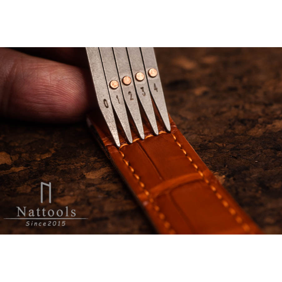 Nattools不锈钢等距尺4806手工DIY皮革手表皮带制作工具 快速等分 - 图2