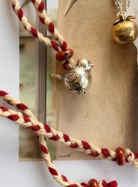 多宝牛奶陶罐*吊坠编织长款项链