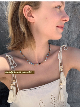 索伦托假日*天然玉石黑玛瑙项链