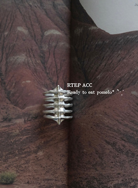 山川脊骨*文琪同款哑银工艺戒指