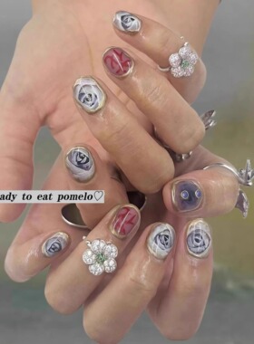 花*蝶守渊系列花朵彩钻镶嵌戒指