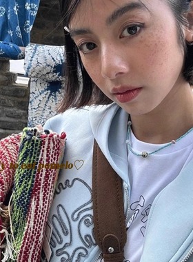 超好搭！！天然石蓝松石项链