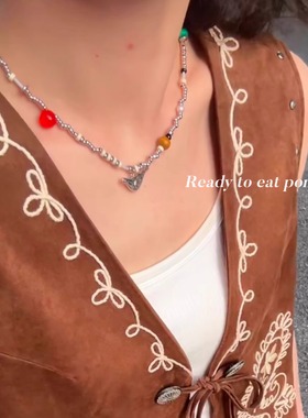 小鸟与果实*天然彩石叠搭项链