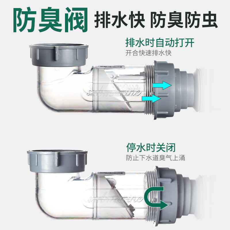 潜水艇厨房洗菜盆排水管水槽下水器洗碗池防臭三通下水道配件,淘宝优惠券,粉丝福利购,淘宝优惠卷