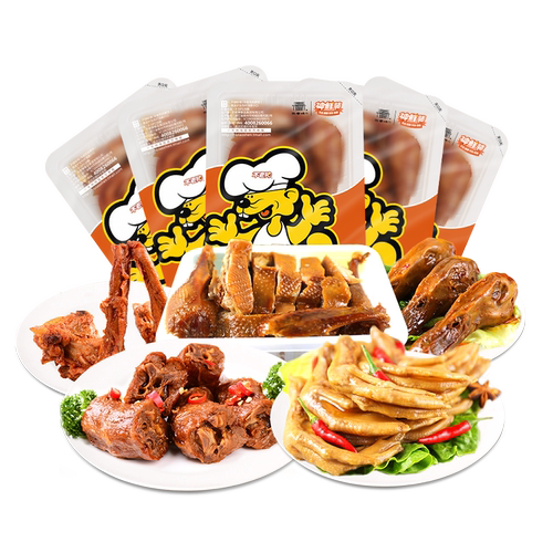 【不老神-锁鲜解鸭套餐1150g】香辣卤味组合休闲游戏即食零食小吃 - 图3