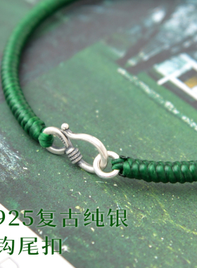 高光泰蜡线藏饰金刚结绿色手绳