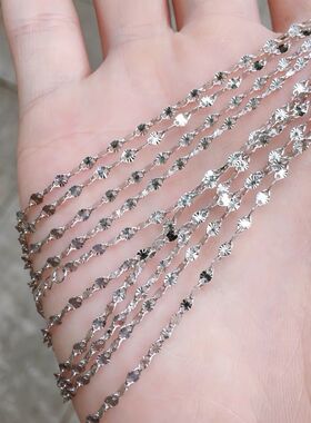 足银项链女雪花链素链纯