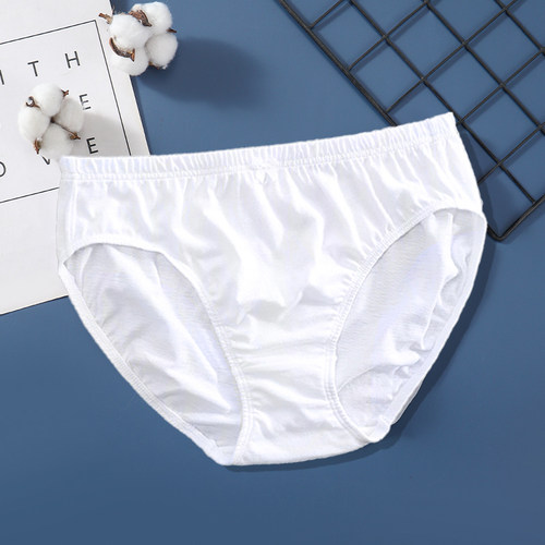 100%纯棉内裤女生中腰加大码简约透气宽松舒适学生纯色三角裤头 - 图3
