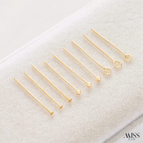 14K包金保色9字针球针T字针diy9形针珠头针手工饰品项链耳饰配件 - 图3