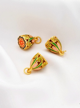 祢饰妮女士铜保色吊坠沙金烧蓝