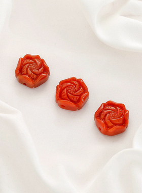 祢饰妮天然你玉石圆珠红翡配件