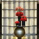Field artificial flowers, green plants and floral arrangements