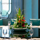 Large round table carousel dining table flower hotel