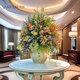 High-end lobby atrium front desk villa shopping mall artificial flowers