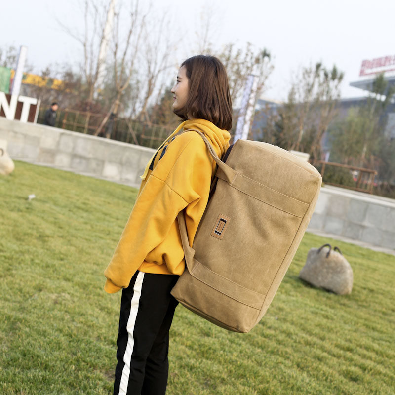 加厚帆布男行李袋大容量手提旅行包 乾多旅行袋