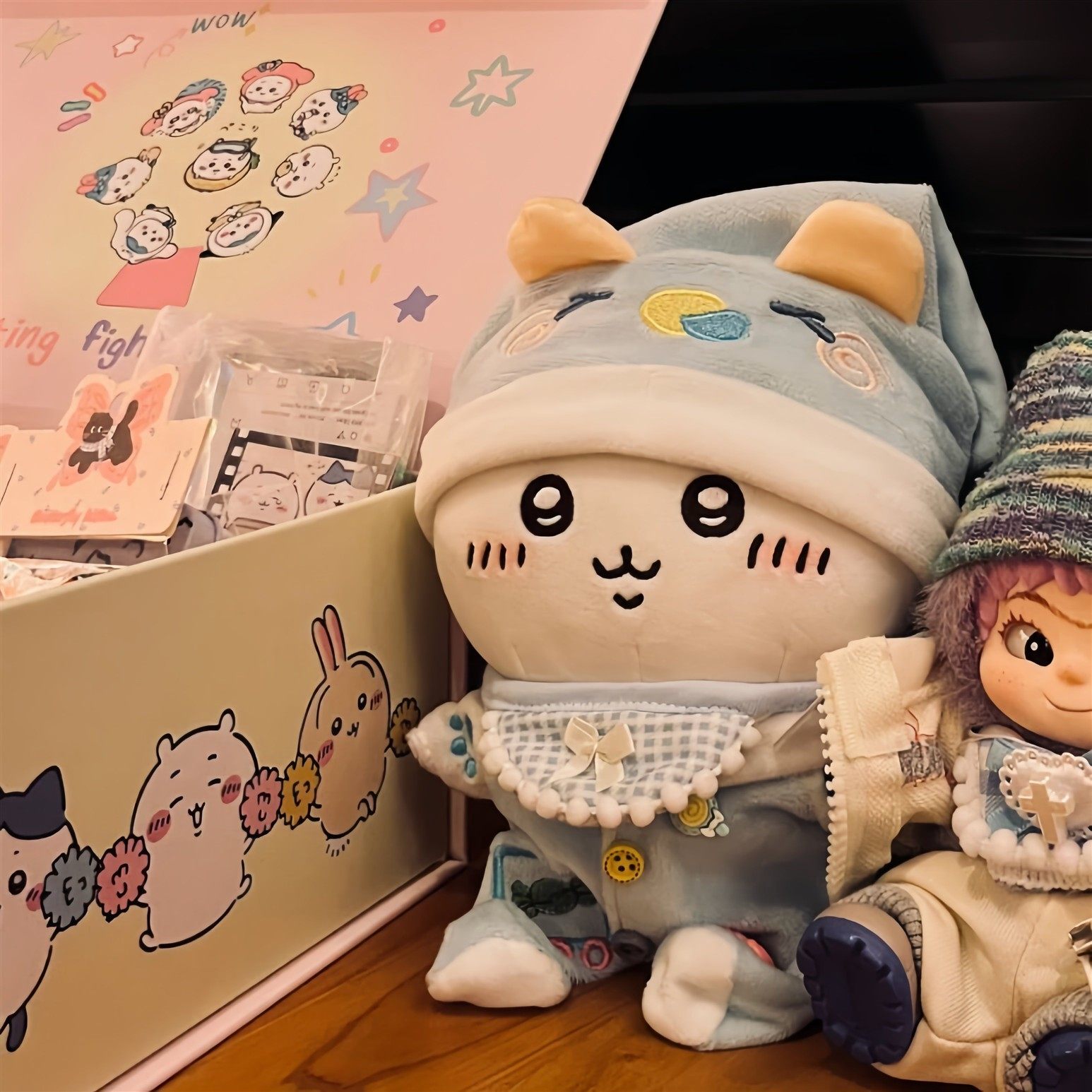 日本吉伊可爱吉伊可爱自嘲熊卡哇小八蓝色睡衣帽子玩偶乌萨奇礼物,淘宝优惠券,粉丝福利购,淘宝优惠卷