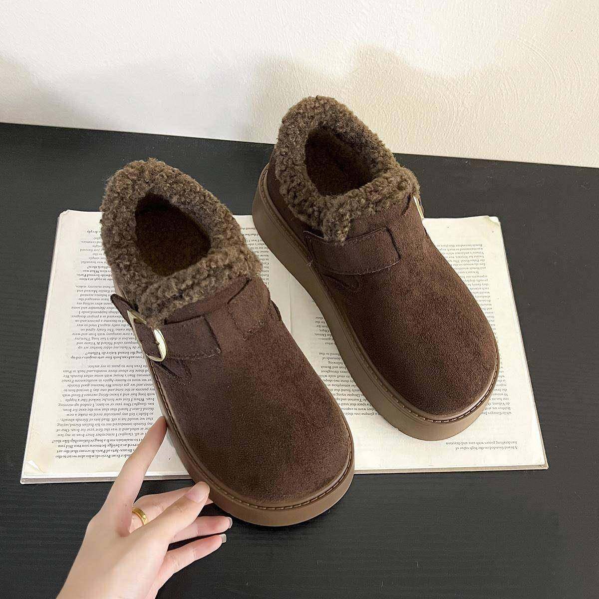 春季加绒勃肯鞋女2026新款厚底一脚蹬保暖毛毛鞋风鞋0116z,淘宝优惠券,粉丝福利购,淘宝优惠卷