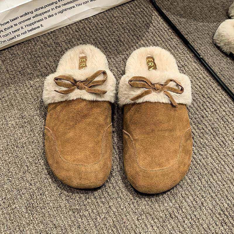 春季毛毛拖鞋勃肯鞋女外穿加绒包头半拖鞋2026新款平底博肯0116z,淘宝优惠券,粉丝福利购,淘宝优惠卷