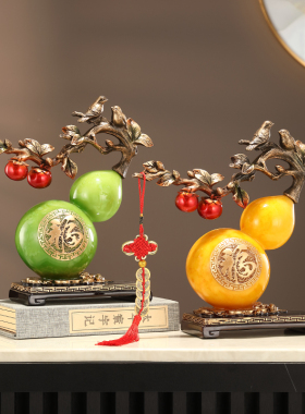 柿柿如意葫芦摆件中式