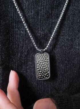 Annaya姚琛同款真我项链平安无事牌锤目纹毛衣链节日礼物送男女友