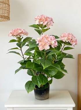 仿真手感保湿绣球花盆栽家居婚庆节日装饰摆件假花盆栽花艺布置