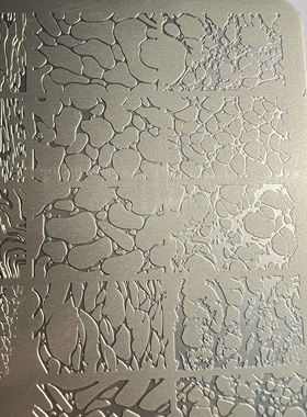 水波纹美甲印花钢板海浪个性不规则暗纹易出款手绘硅胶印章转印板