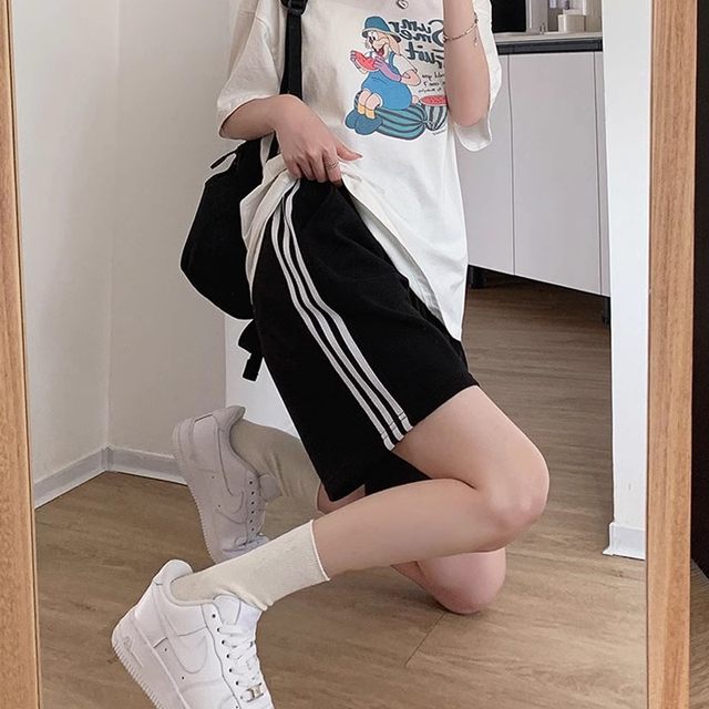 High waist Korean version of Emperor Xiao Ting five-point relaxed student leisure