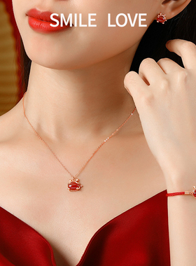 SmileLove红玛瑙手链女纯银