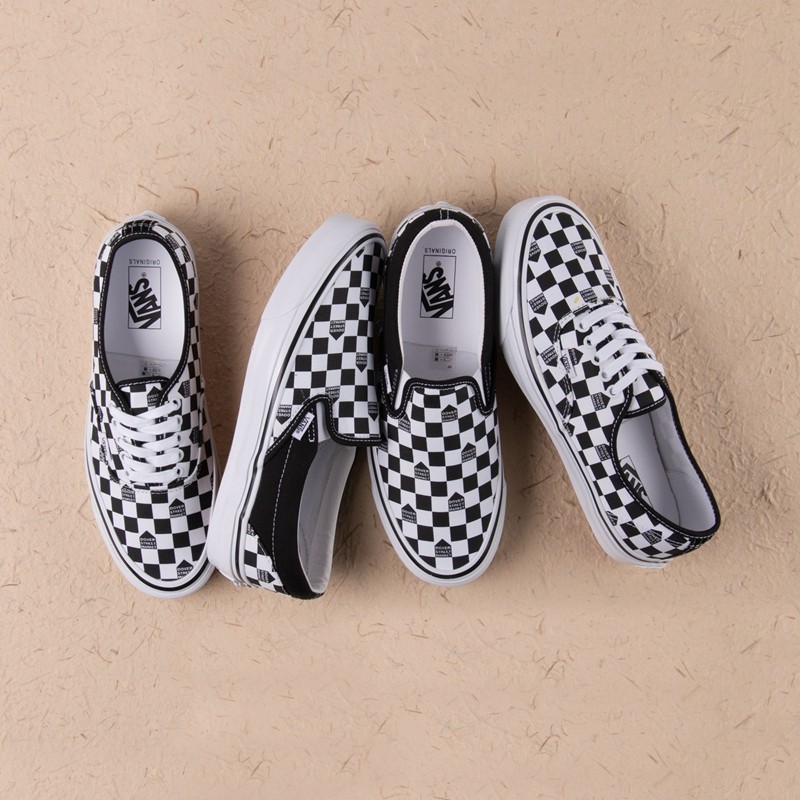 CDG Girl DSM x Vans联名款时尚粉白格纹棋盘格休闲帆布鞋潮牌 - 图2