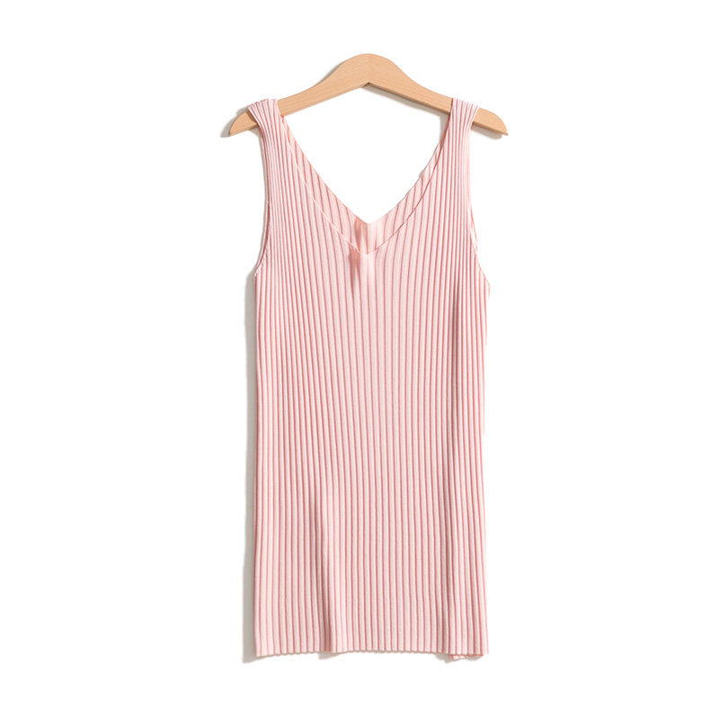 v领白色冰丝女外穿针织内搭吊带衫 新娜服饰背心吊带