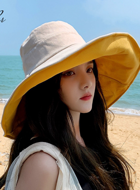 渔夫帽女夏季大檐遮阳帽子