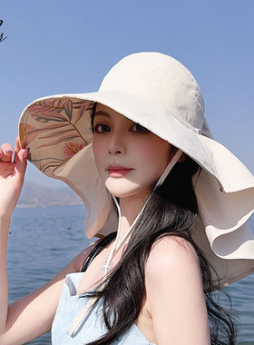 夏季女大檐防晒可折叠渔夫帽
