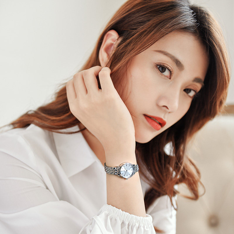 正品钢带防水ins风时尚个性天王表 天王天唯雅国产腕表