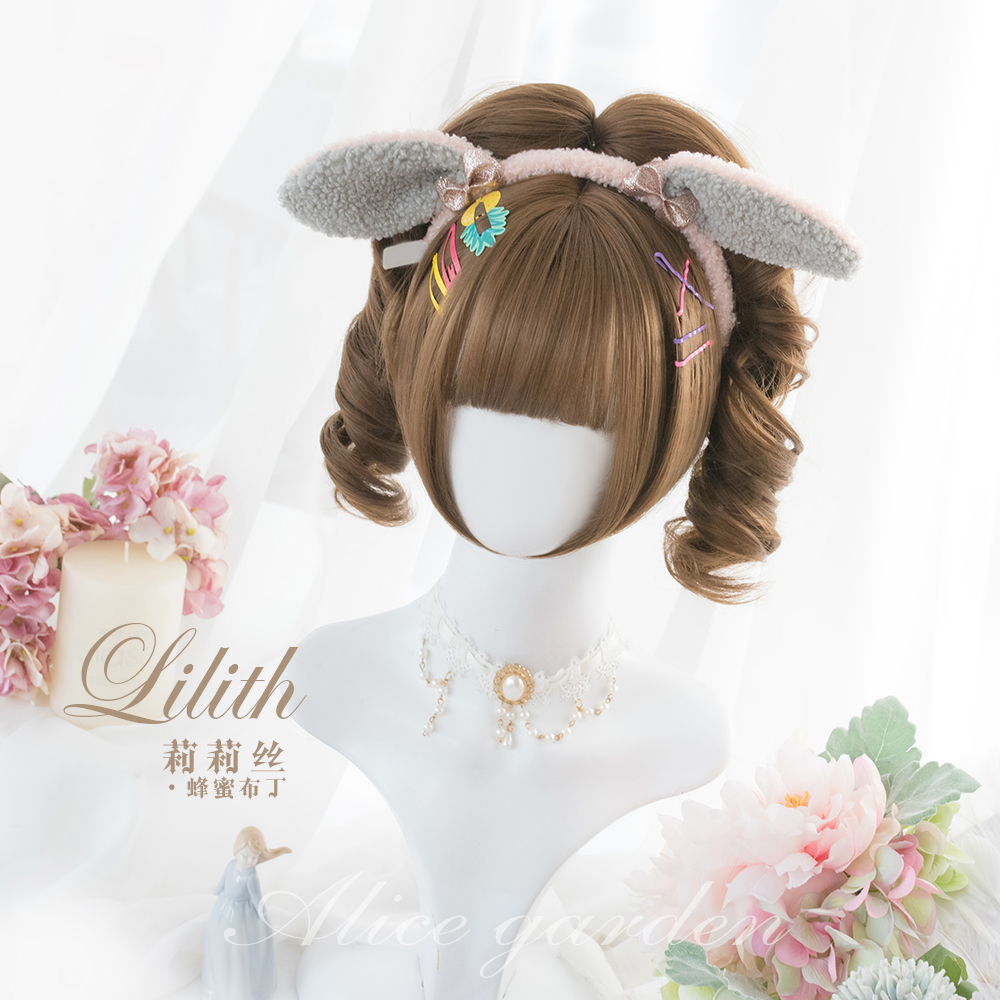 Alicegarden日常原宿Lolita假发《Lilith》双虎口夹齐刘海假发女 - 图2