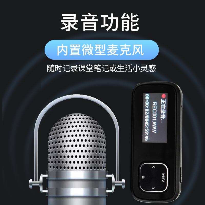 飞利浦SA1102 mp3随身听学生版小型便携式音乐播放器听歌专用背夹-图1