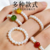 Freshwater pearl ring for women, round, light, luxurious and high-end