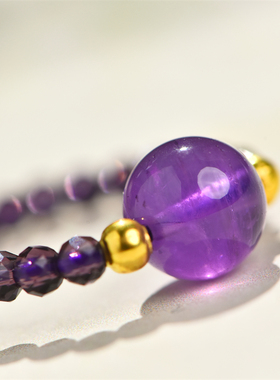 紫水晶戒指刻面戒圈紫晶指环手饰