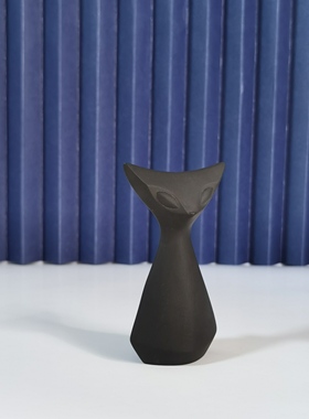 绝版老货 JA设计师款黑色小猫陶瓷小摆件外贸尾货捡漏艺术收藏